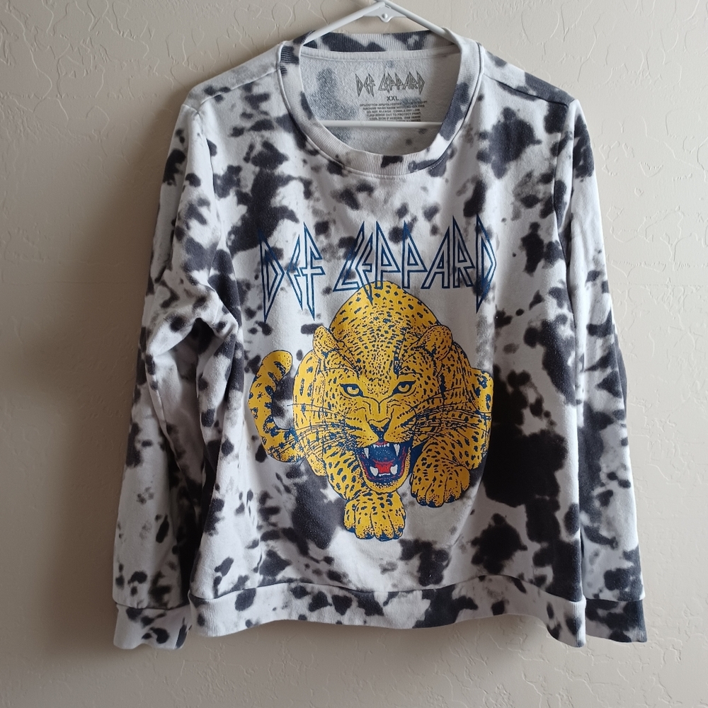 Def Leopard tie dye tiger sweatshirt xxl